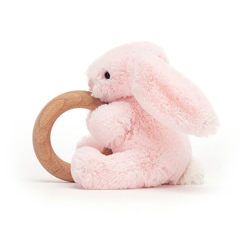 JellyCat Gryzak Bashful królik różowy 13 cm - Pan Talerzyk