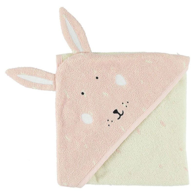 Trixie Baby Ręcznik z kapturkiem 75x75 cm Mrs. Rabbit - Pan Talerzyk