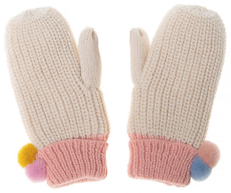 Rockahula Kids Rękawiczki zimowe Dreamy Rainbow Knit Bobble - Pan Talerzyk