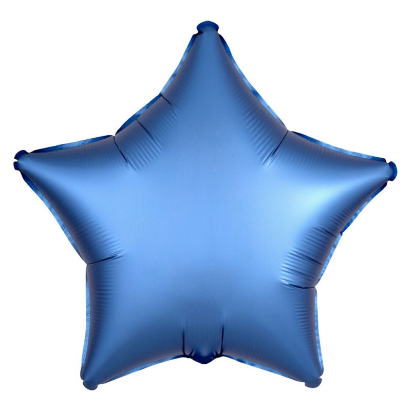Anagram Satynowy balon foliowy 43 cm - niebieska gwiazda - Pan Talerzyk