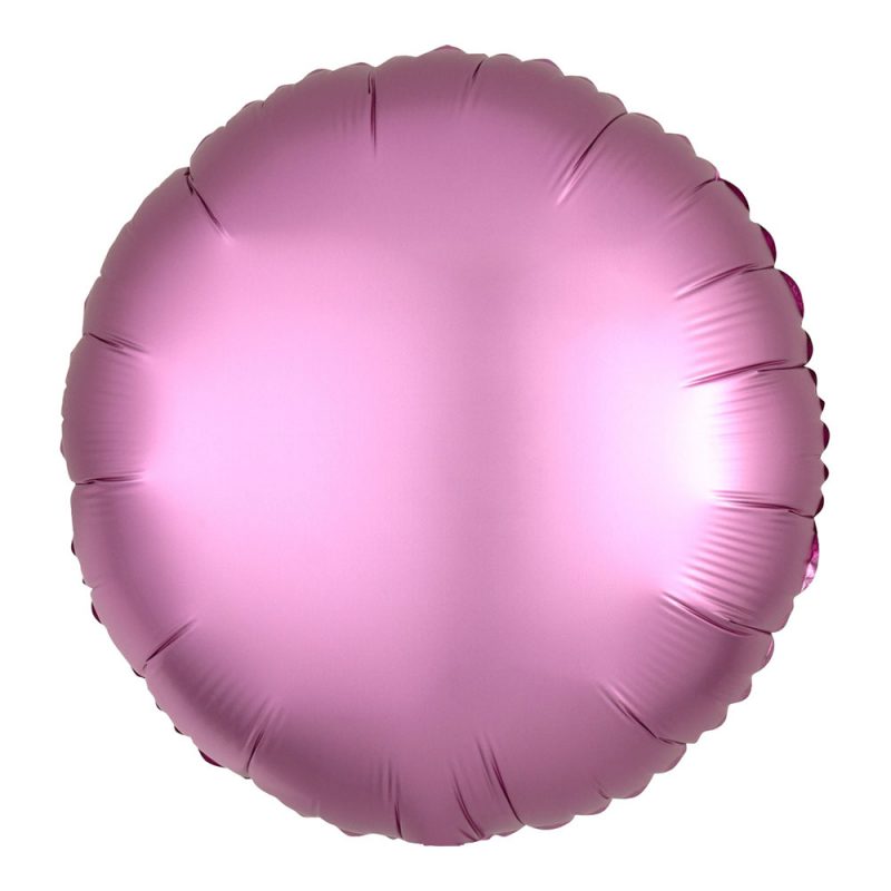 Anagram Satynowy balon foliowy 43 cm - różowy okrągły - Pan Talerzyk